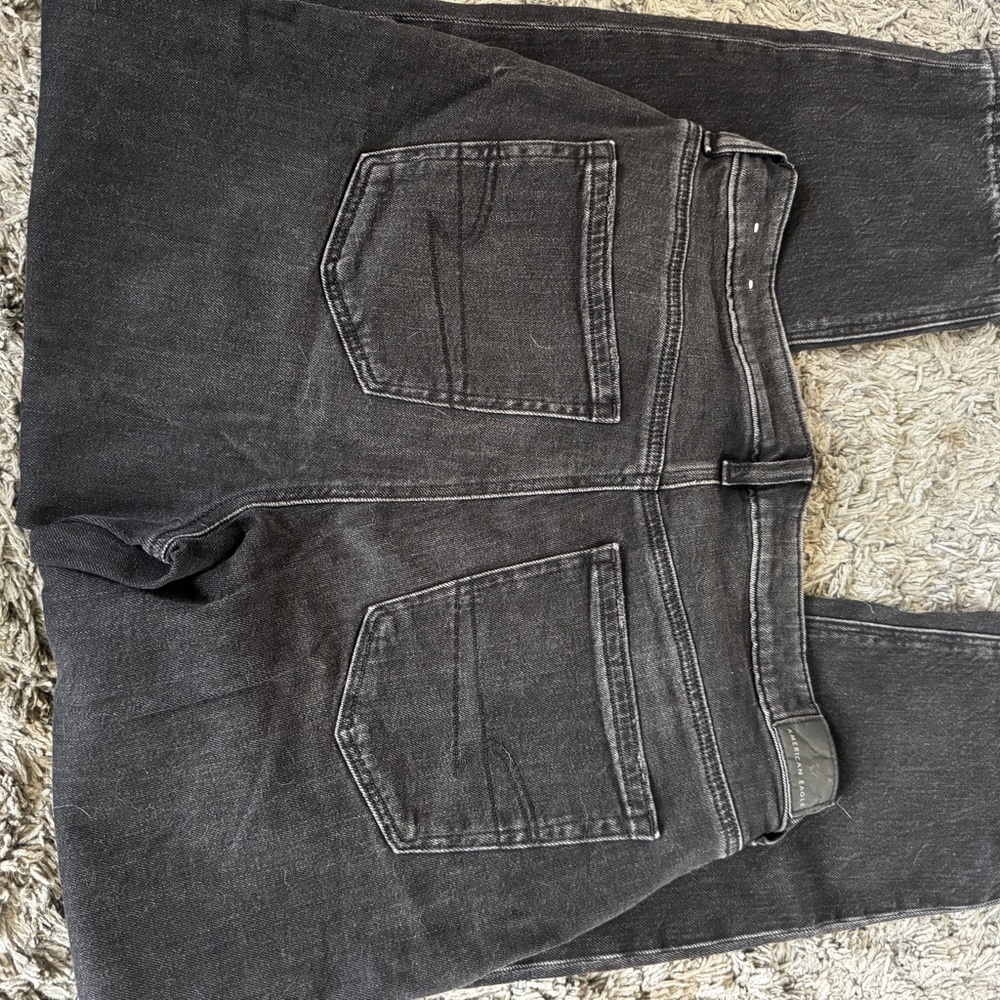 American Eagle Outfitters Women's Black Straight Leg Pants - Picture 2 of 3